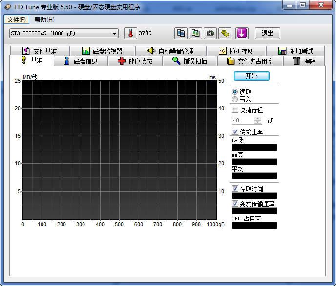 硬盘检测(HDtune)V5.5 绿色汉化版